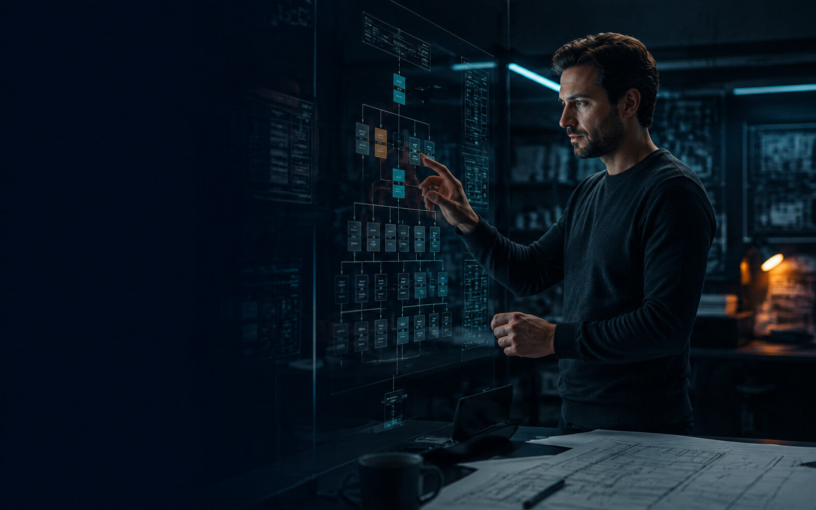 SEO specialist reviewing a structured website architecture